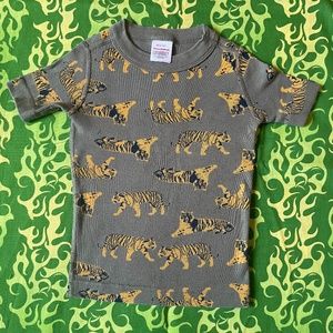 Hanna Andersson Short John SET Pajamas Organic Cotton Tigers Pyjamas size 3 90cm